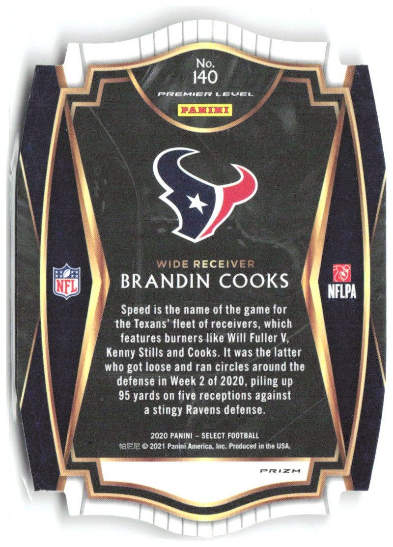 Brandin Cooks Panini Select - Red Prizm Die Cut 140 2020 Houston Texans