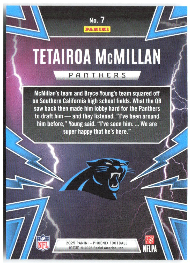 Tetairoa McMillan Panini Phoenix - Thunderbirds 7 2025 Carolina Panthers
