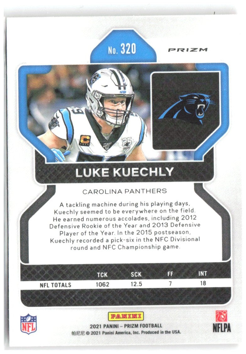 Luke Kuechly Panini Prizm - Lazer 43 2023 Carolina Panthers