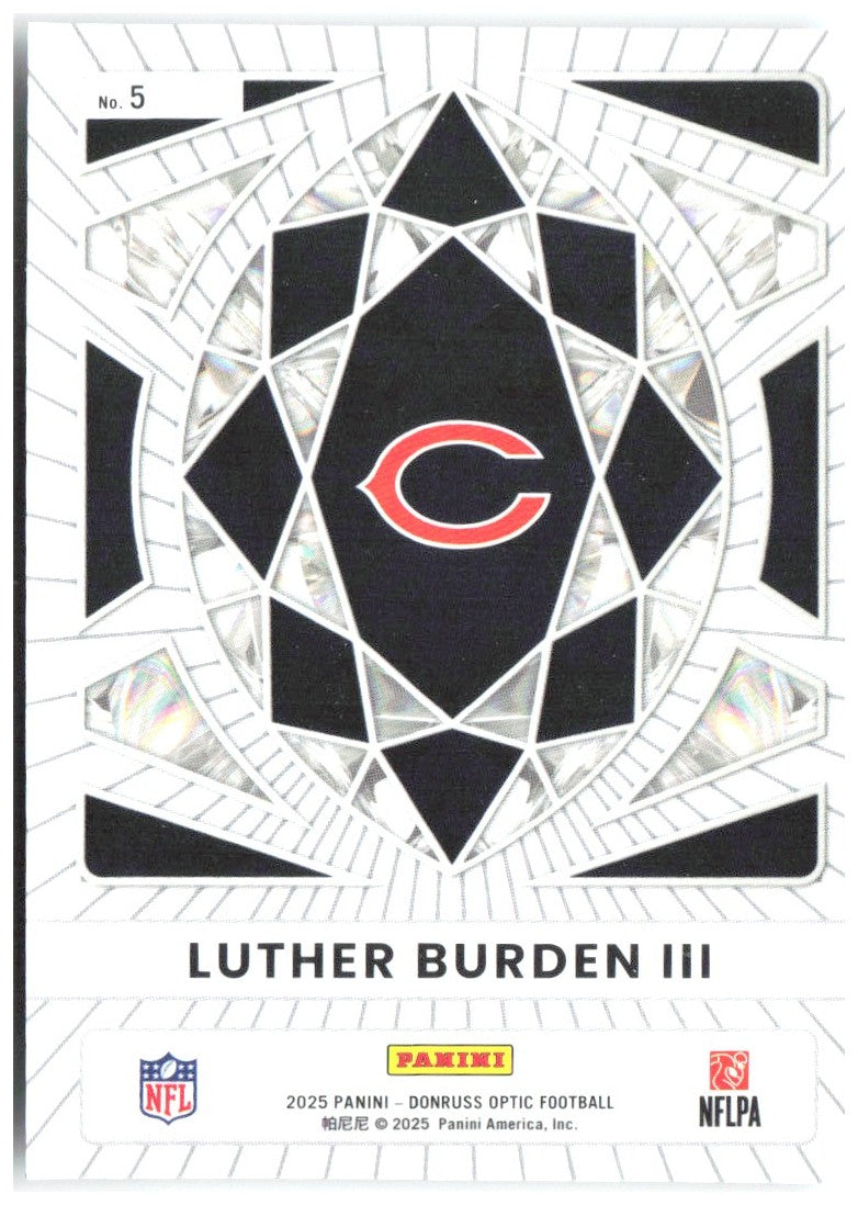 Luther Burden III Donruss Optic - Diamond Hands 5 2025 Chicago Bears