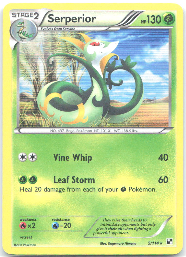 Serperior 5 Holo Rare Black and White 5/114 LP Kagemaru Himeno