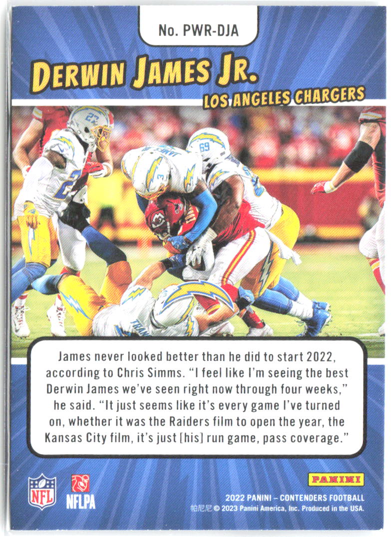 Derwin James Jr. Contenders - Power Players PWR-DJA 2022 Los Angeles Chargers