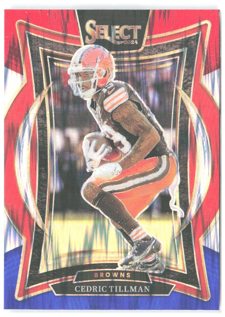 Cedric Tillman Panini Select - Red & Blue Prizm Shock 17 2024 Cleveland Browns