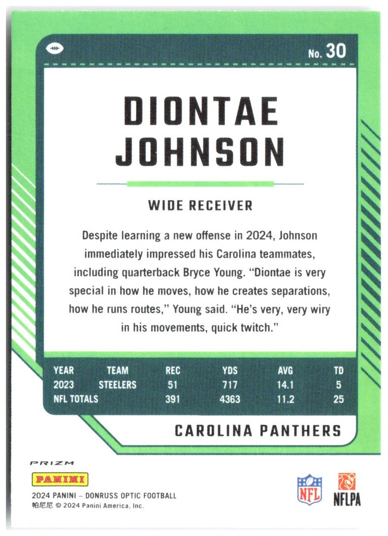 Diontae Johnson Donruss Optic - Holo 30 2024 Carolina Panthers