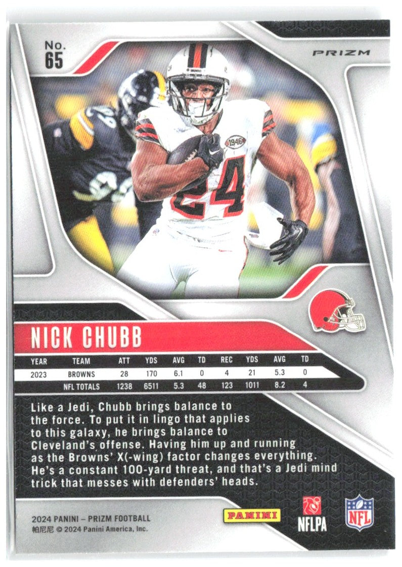 Nick Chubb Panini Prizm - Silver 65 2024 Cleveland Browns