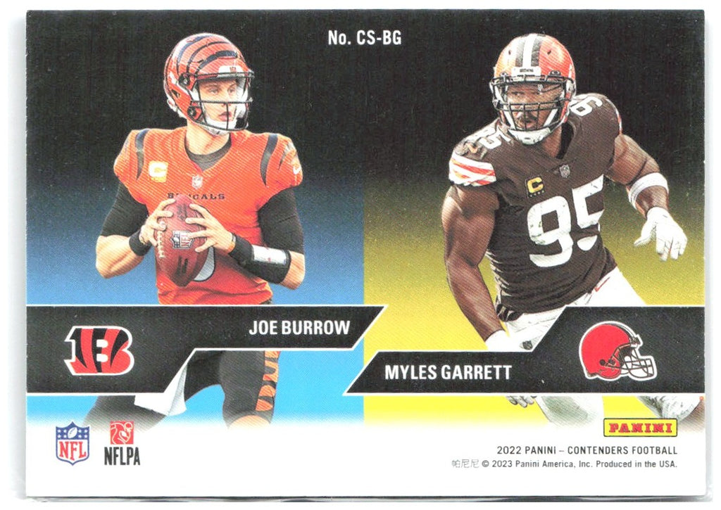 Joe Burrow Myles Garrett Contenders Contenders Series CS-BG 2022 Bengals Browns