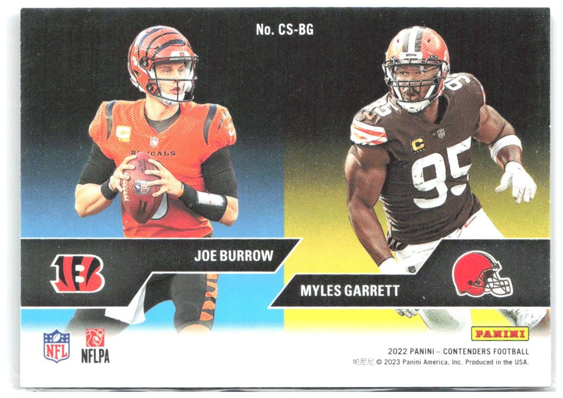 Joe Burrow Myles Garrett Contenders Contenders Series CS-BG 2022 Bengals Browns