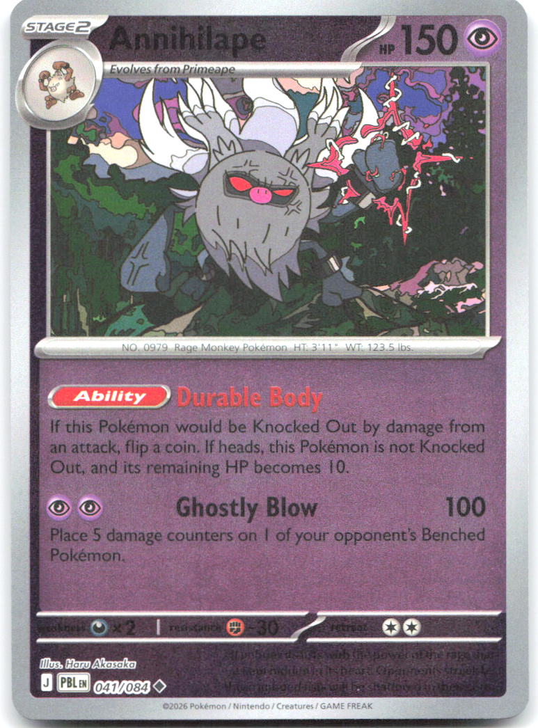 Annihilape Reverse Holo Uncommon ME05 Pitch Black 041/084 NM Haru Akasaka