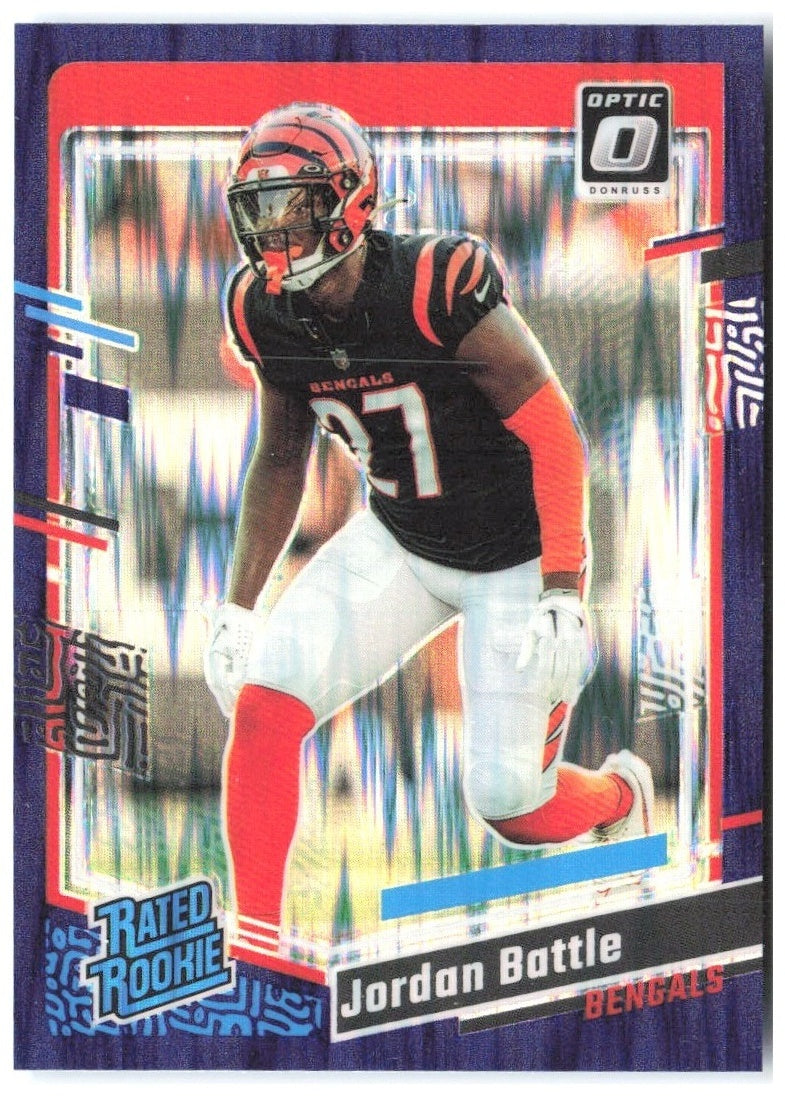 Jordan Battle Donruss Optic - Purple Shock 221 2023 Cincinnati Bengals