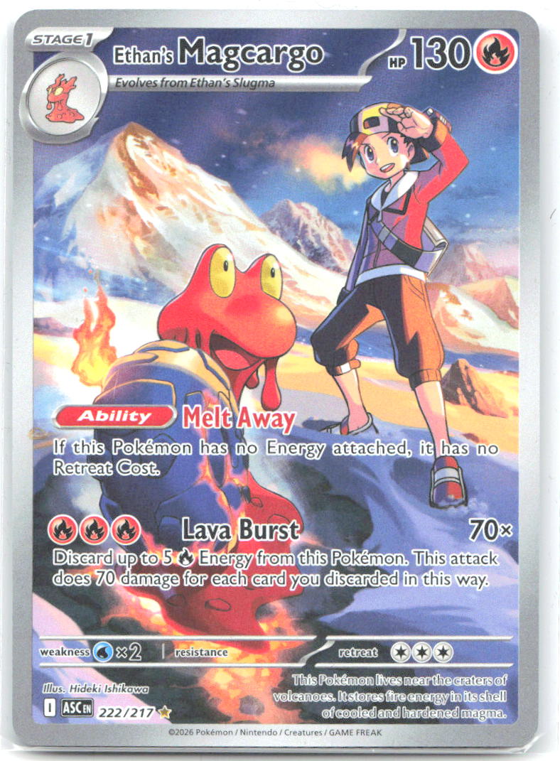 Ethan's Magcargo Illustration Rare ME Ascended Heroes 222/217 NM Hideki Ishikawa