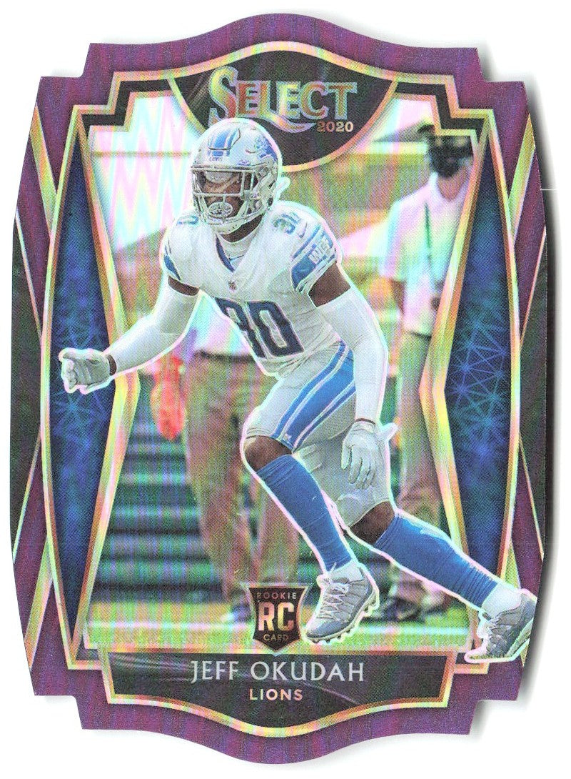 Jeff Okudah Panini Select - Purple Prizm Die Cut 186 2020 Detroit Lions