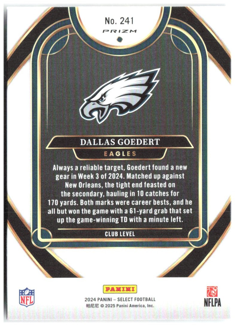 Dallas Goedert Select - Red & Yellow Prizm Shock 241 2024 Philadelphia Eagles