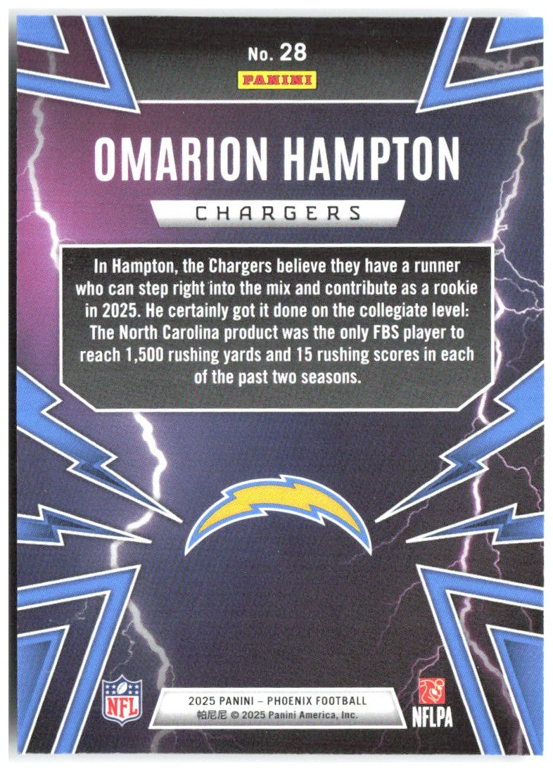 Omarion Hampton Panini Phoenix - Thunderbirds 28 2025 Los Angeles Chargers