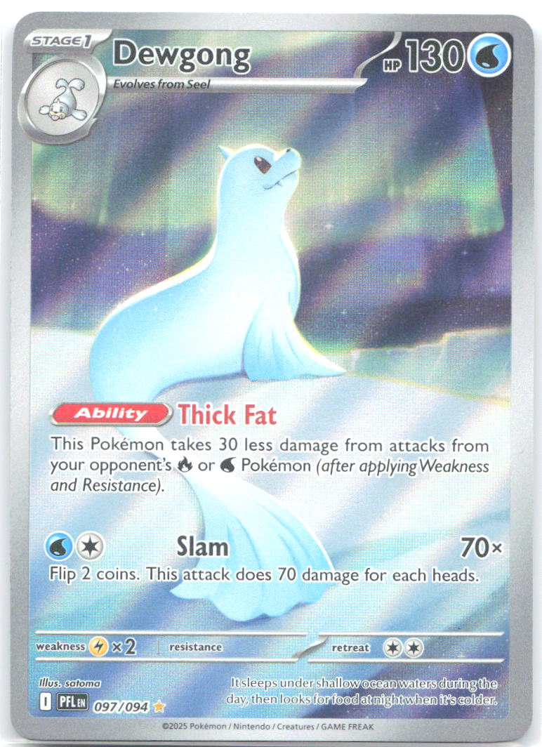 Dewgong 097 094 Holo Illustration Rare ME02: Phantasmal Flames 097/094 NM Taira Akitsu