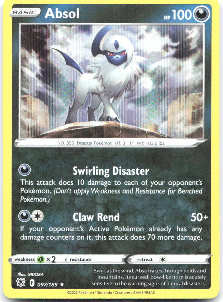 Absol Holo Rare SWSH10: Astral Radiance 097/189 NM GIDORA
