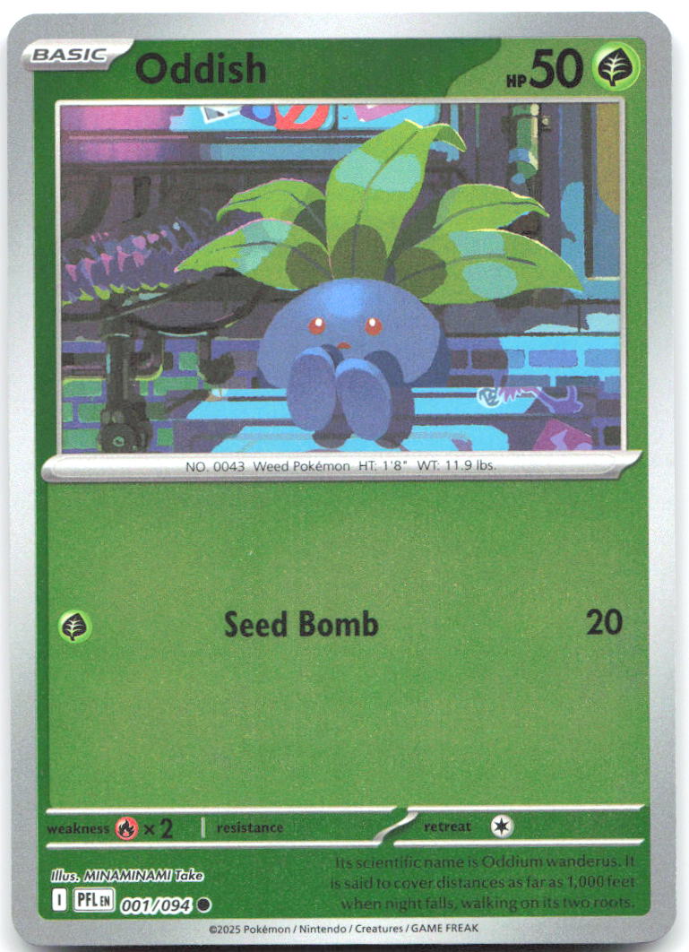 Oddish Reverse Holo Common ME02 Phantasmal Flames 001/094 NM MINAMINAMI Take