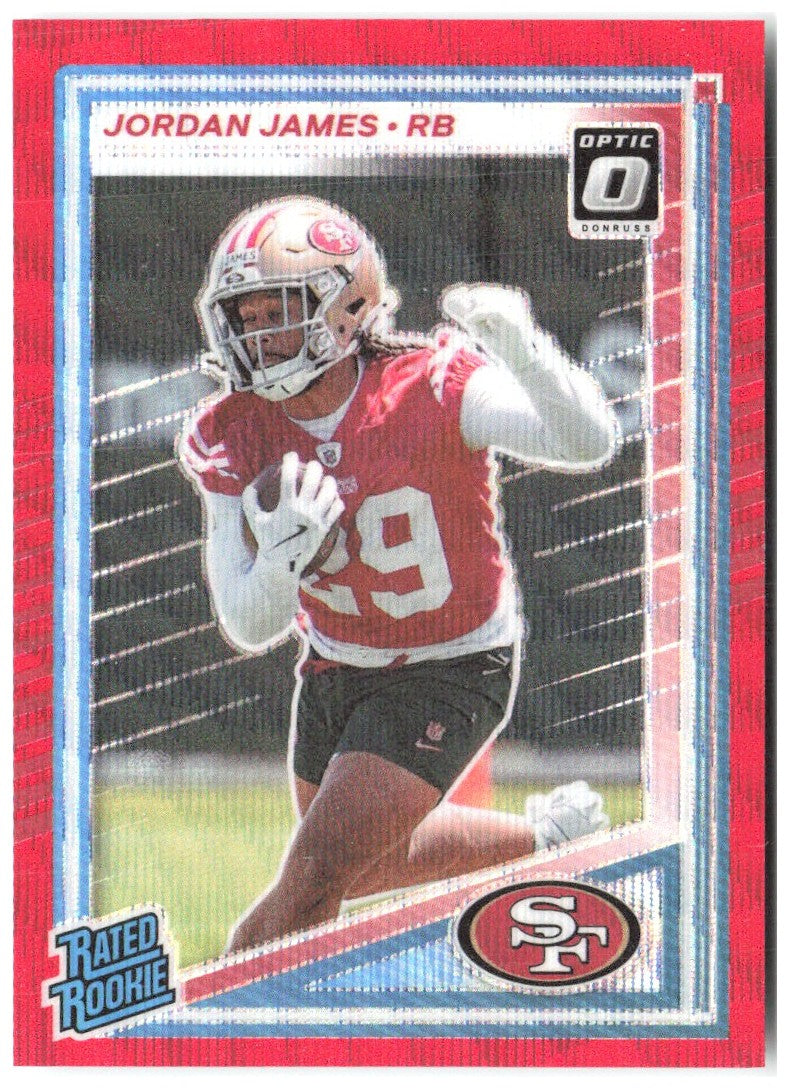 Jordan James Donruss - Optic Rated Rookies Red Wave 374 2025 San Francisco 49ers