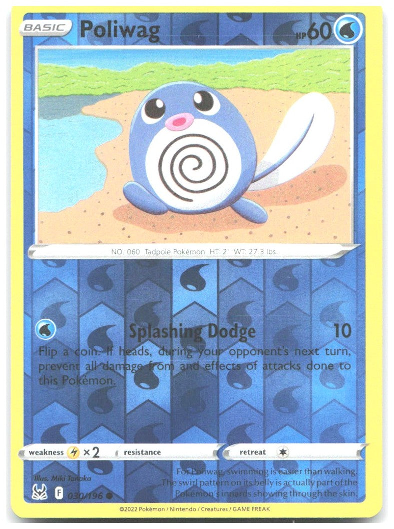 Poliwag Reverse Holo Common SWSH11 Lost Origin 030/196 NM Miki Tanaka