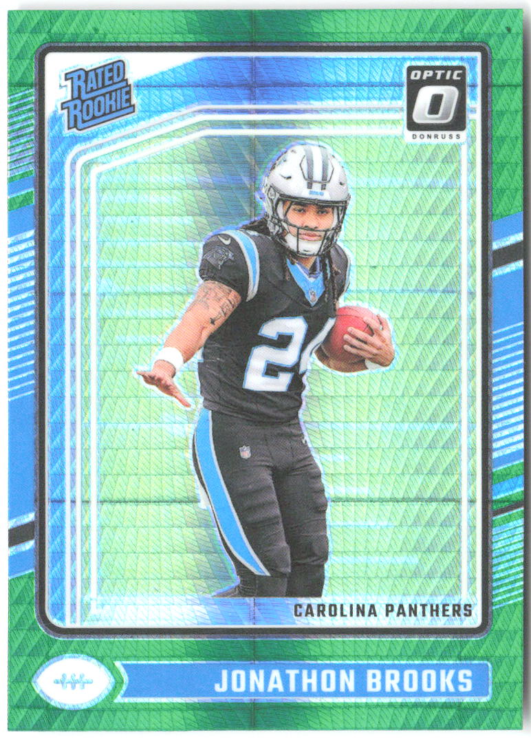 Jonathon Brooks Donruss Optic - Green Hyper 258 2024 Carolina Panthers