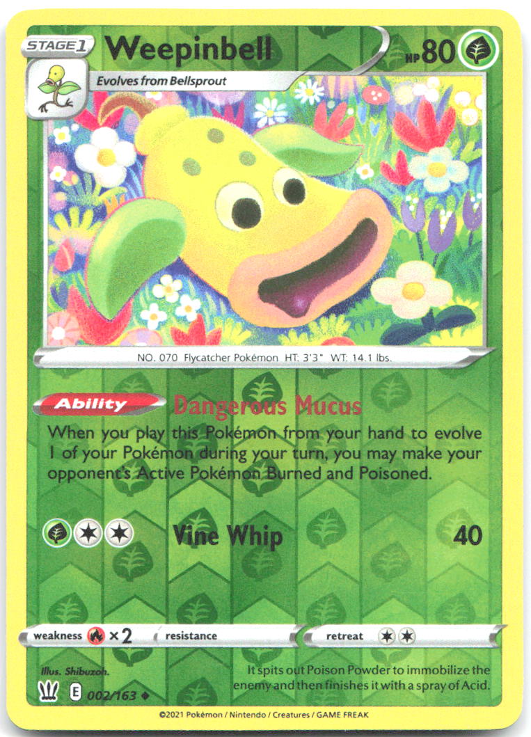 Weepinbell Reverse Holo Uncommon SWSH05 Battle Styles 002/163 NM Shibuzoh