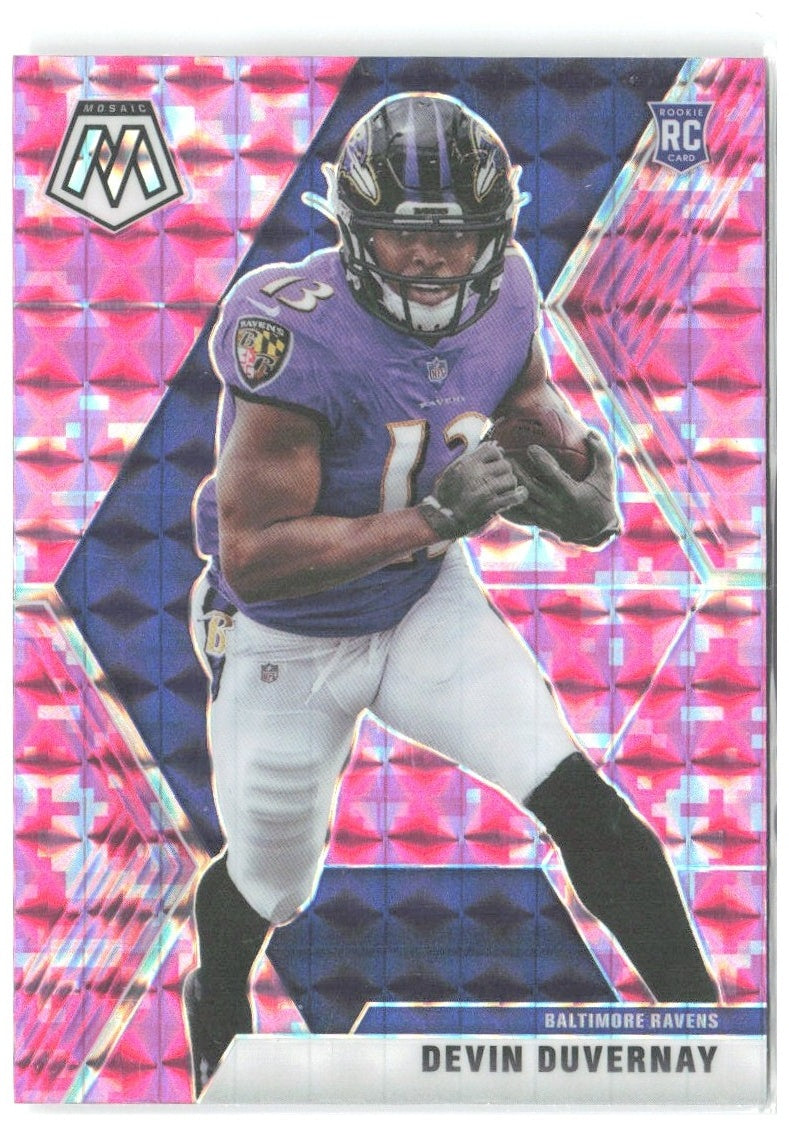 Devin Duvernay Panini Mosaic - Prizm Camo Pink 232 2020 Baltimore Ravens