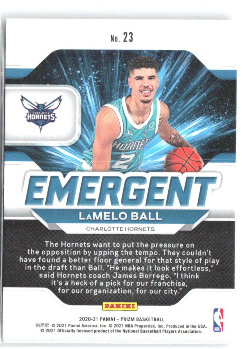 LaMelo Ball Panini Prizm - Emergent 23 2020-21 Charlotte Hornets