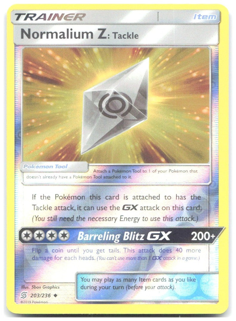Normalium Z Tackle Reverse Holo SM Unified Minds 203/236 NM 5ban Graphics