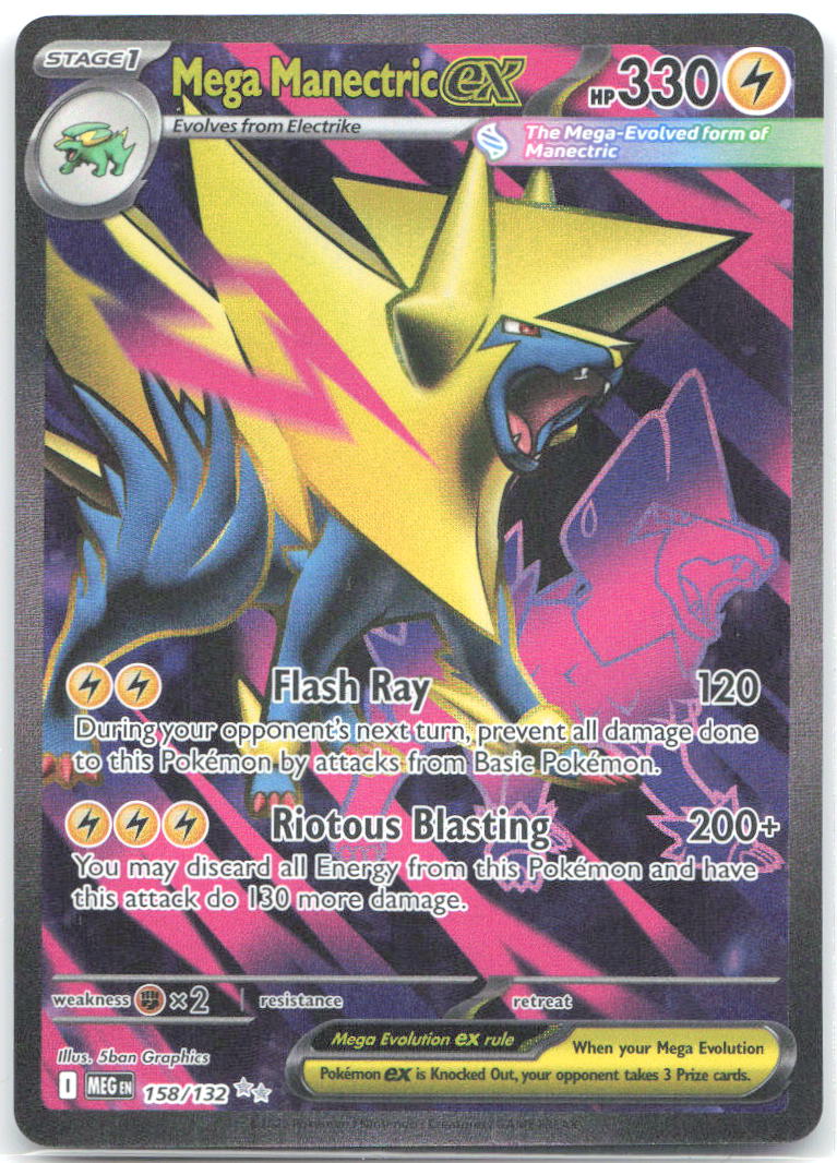 Mega Manectric ex Holo Ultra Rare ME01: Mega Evolution 158/132 NM 5ban Graphics