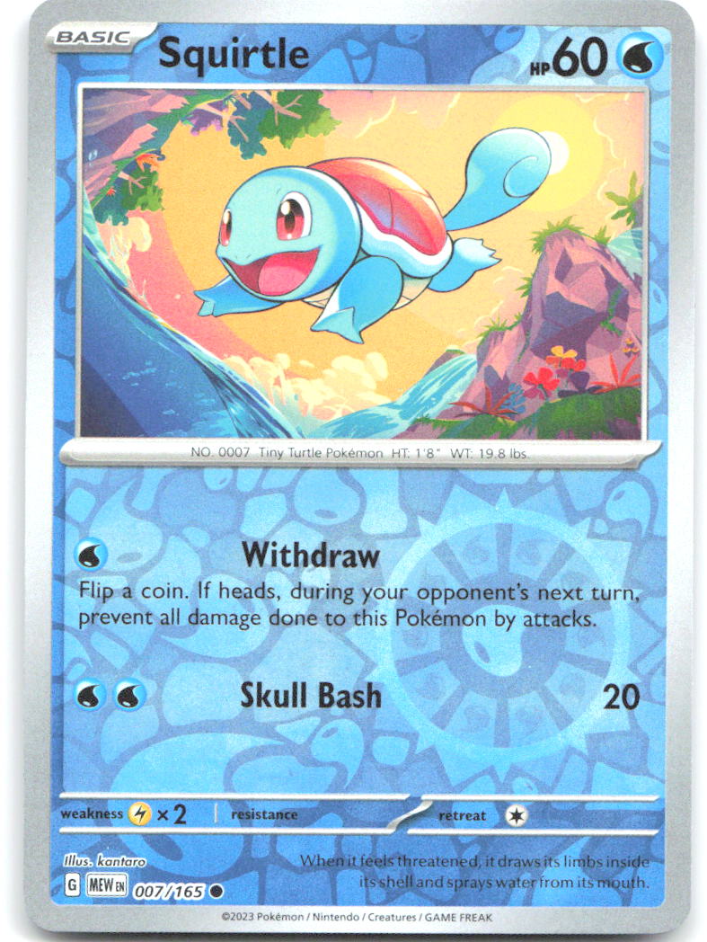 Squirtle Reverse Holo Common SV: Scarlet & Violet 151 007/165 NM