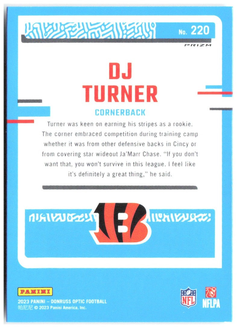 DJ Turner Donruss Optic - Holo 220 2023 Cincinnati Bengals