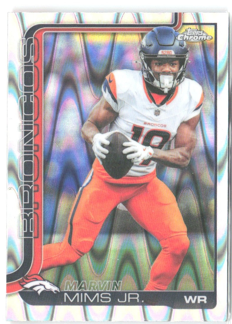 Marvin Mims Jr. Topps Chrome - Ray Wave Refractor 87 2025 Denver Broncos