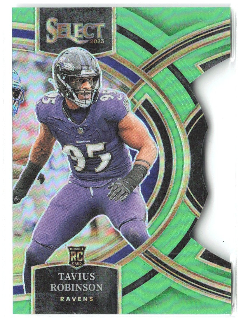 Tavius Robinson Select Neon Green Prizms Die Cuts 114 2023 Baltimore Ravens /499