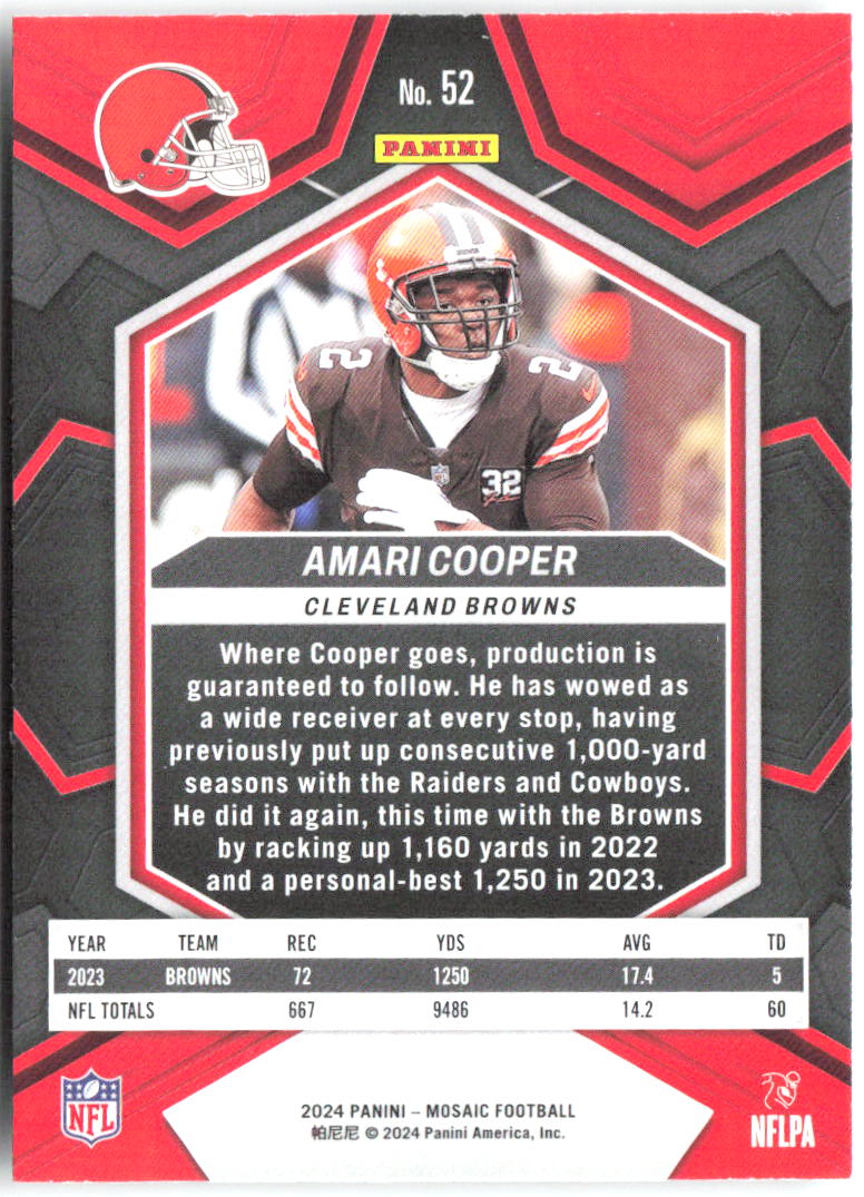 Amari Cooper Panini Mosaic 52 2024 Cleveland Browns