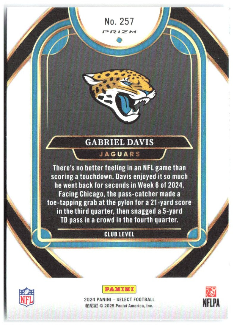 Gabriel Davis Select - Red & Yellow Prizm Shock 257 2024 Jacksonville Jaguars