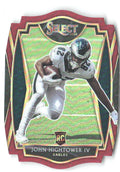 John Hightower IV Panini Select - Red Prizm Die Cut 197 2020 Philadelphia Eagles