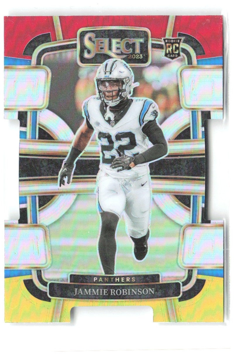 Jammie Robinson Select Red and Yellow Prizms Die Cuts 15 2023 Carolina Panthers