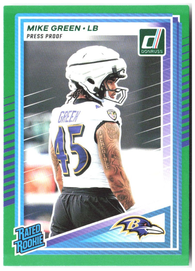 Tyler Loop Donruss - Press Proofs Green 382 2025 Baltimore Ravens