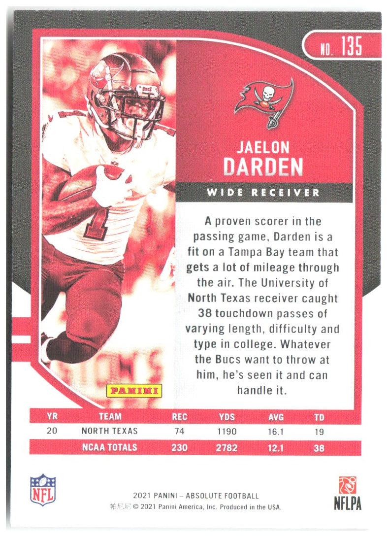 Jaelon Darden Panini Absolute - Retail 135 2021 Tampa Bay Buccaneers RC