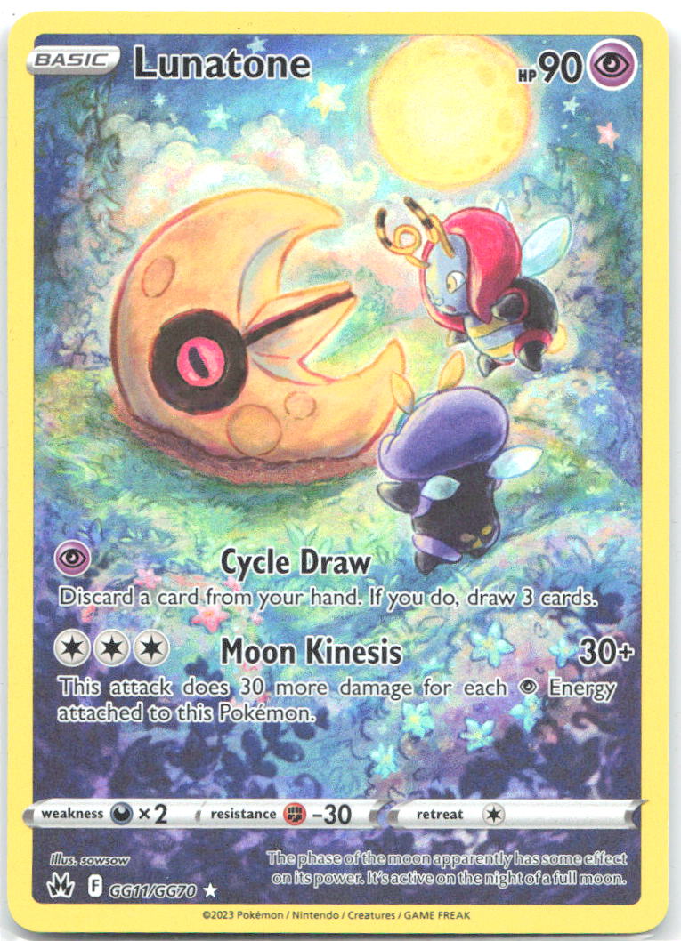 Lunatone Holo Ultra Rare SWSH Crown Zenith: Galarian Gallery GG11/GG70 NM sowsow