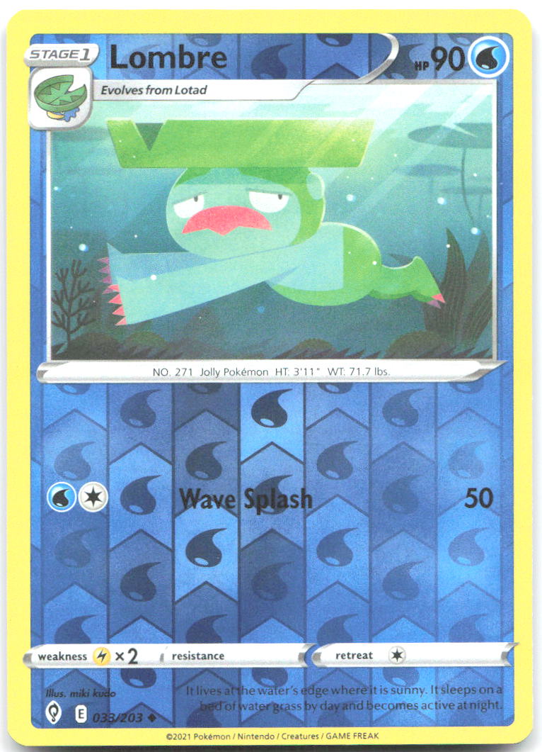 Lombre Reverse Holo Uncommon SWSH07 Evolving Skies 033/203 NM miki kudo
