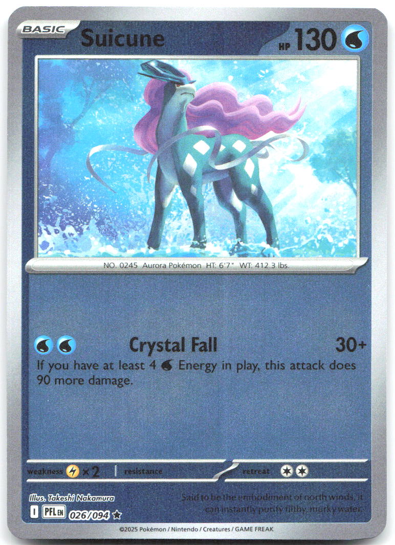 Suicune Reverse Holo Rare ME02: Phantasmal Flames 026/094 NM Takeshi Nakamura