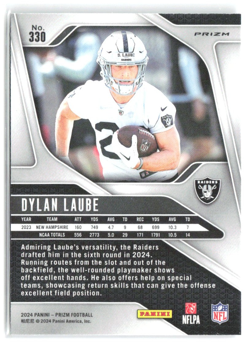 Dylan Laube Panini Prizm - Silver 330 2024 Las Vegas Raiders