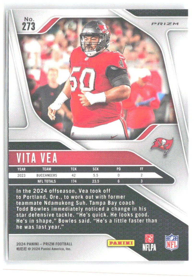 Vita Vea Panini Prizm - Red White and Blue 273 2024 Tampa Bay Buccaneers