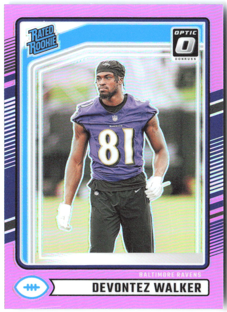 Devontez Walker Donruss - Optic Rated Rookies Pink 345 2024 Baltimore Ravens