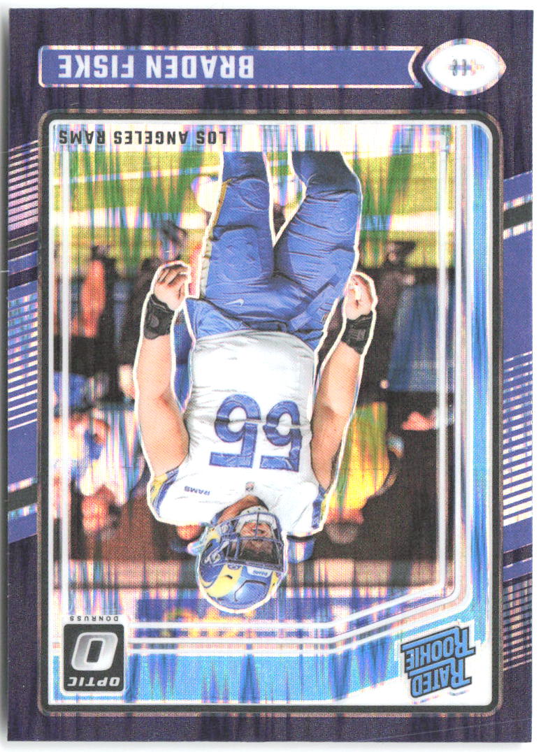 Braden Fiske Donruss Optic - Purple Shock 210 2024 Los Angeles Rams