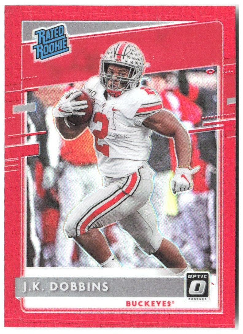 J.K. Dobbins Chronicles Draft Picks - Donruss Optic Rated Rookies Red 8 2020