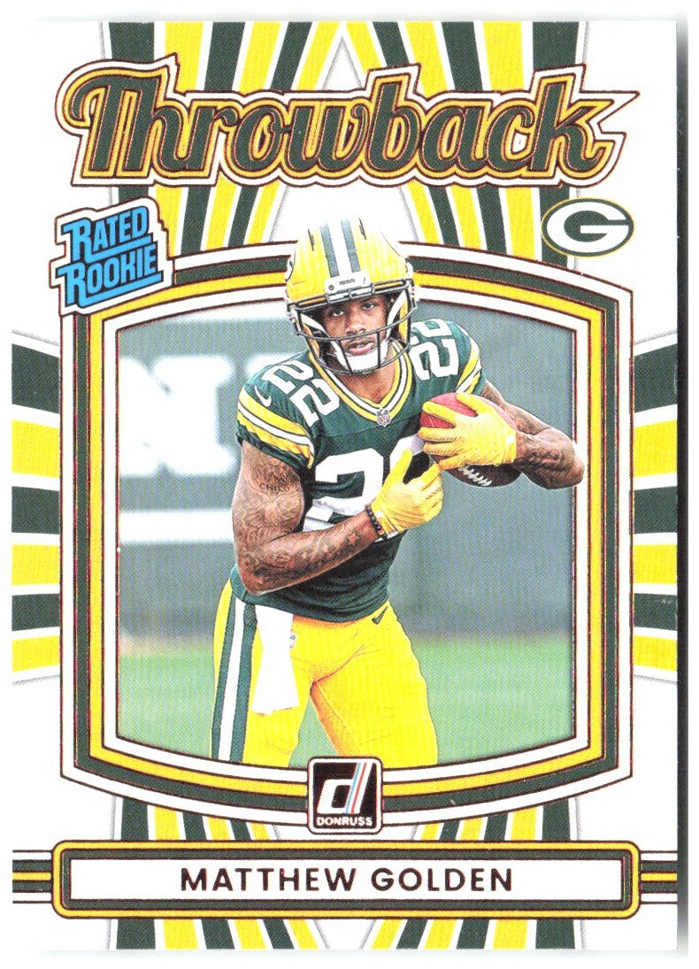 Matthew Golden Donruss - Rated Rookies Throwback 9 2025 Green Bay Packers