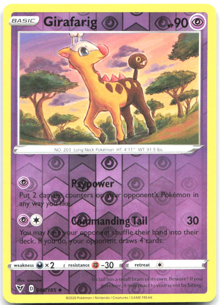 Girafarig Reverse Holo Uncommon SWSH04 Vivid Voltage 065/185 NM sowsow