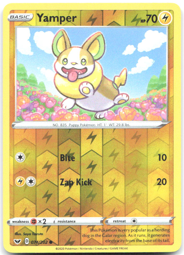 Yamper 074 Reverse Holo SWSH01 Sword & Shield Base Set 074/202 NM Ayako Ozaki