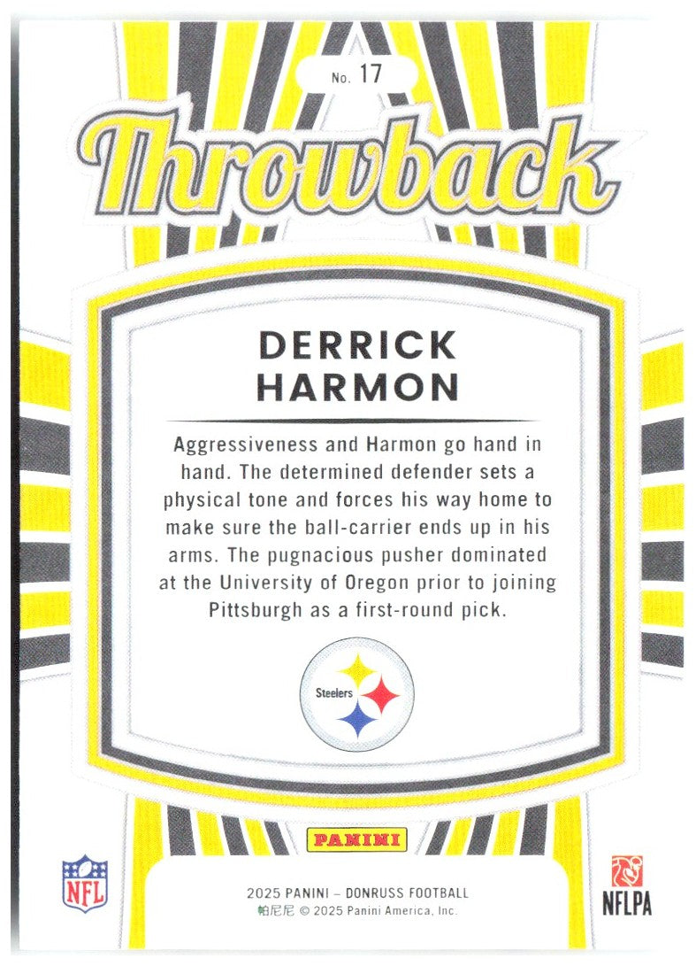 Derrick Harmon Donruss - Rated Rookies Throwback 17 2025 Pittsburgh Steelers